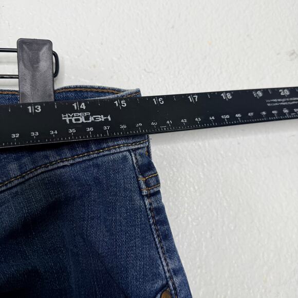 Wrangler Mens Jeans Size 31 Dark Wash Denim Blue Slim Straight Causal - Picture 3 of 12